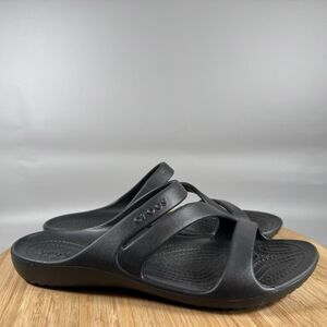Crocs Woman's Size 8 Kadee II Comfort Sandals Strappy Slip On Black